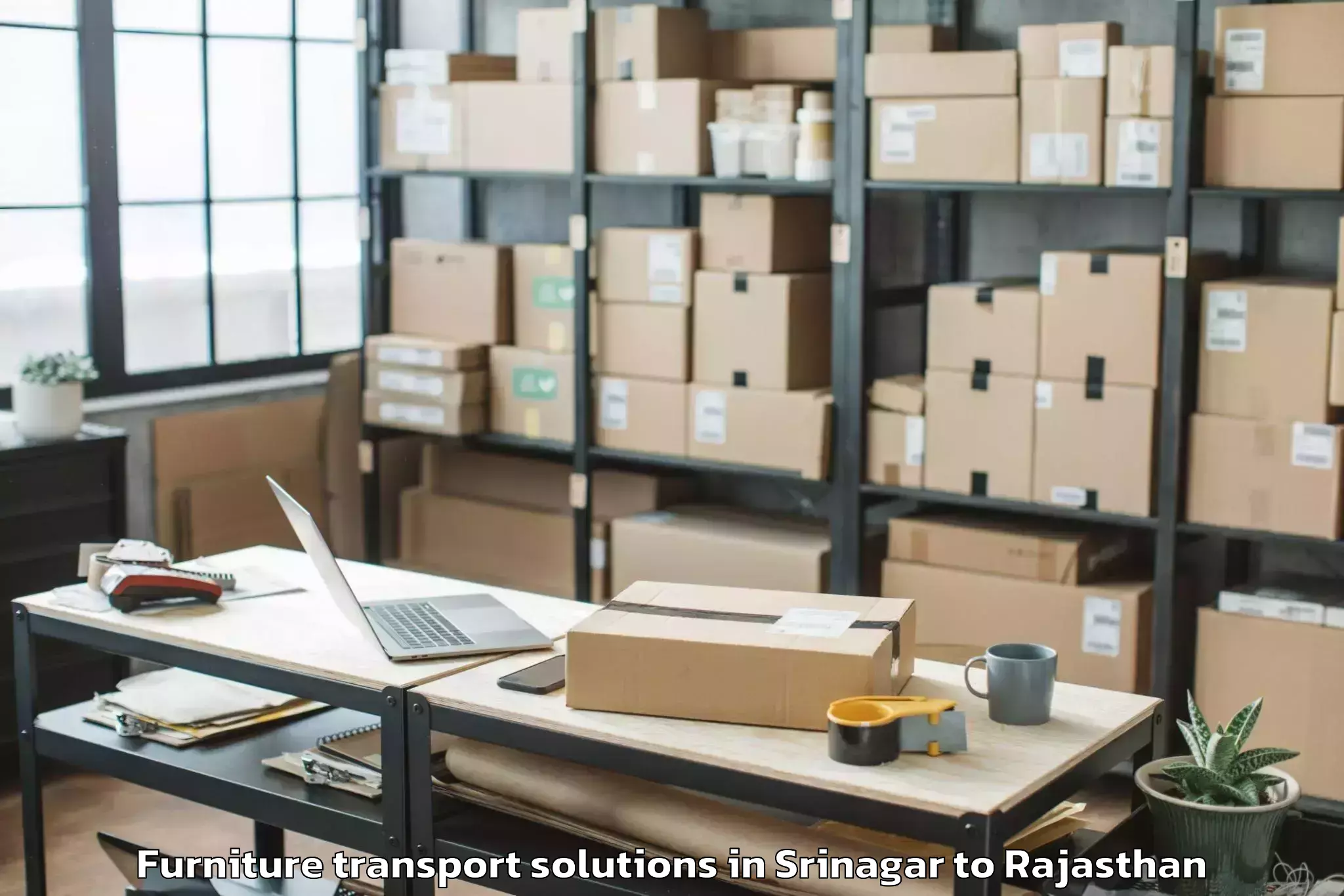 Reliable Srinagar to Sikar Furniture Transport Solutions